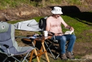 Ross reading and relaxing at Momerangi Bay, Queen Charlotte Sound