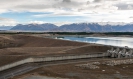 Pukaki dam slipway with Ben Ohau Range beyond