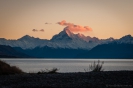 Sunrise on Mt Cook at the head of Lake Pukaki
