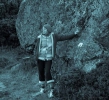 Winifreda at the same rock that Freda was photographer beside