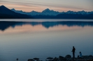 Mt Cook at the head of Lake Pukaki on senset