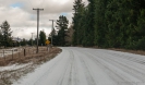 Snow on the road through Ashburton Gorge