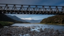 Mt Hooker and bridge over Haast River
