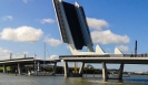 Whangarei bascule bridge over Hatea river - opening to allow yacht to pass.