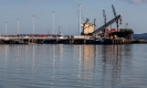 Ship loading at Marsden Point wharf on Whangarei Harbour